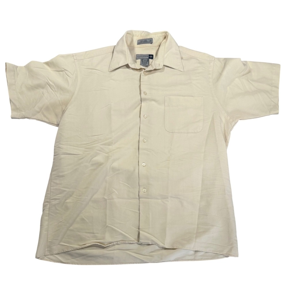 Savile Row Mens Button Up Shirt Size 16 Champagne Easy Care Comfort Office Work - Picture 1 of 11